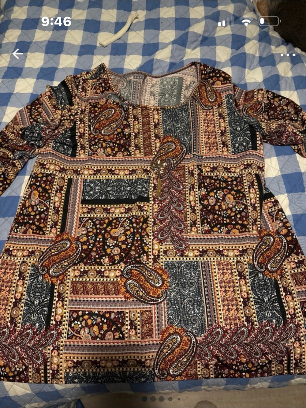 Source Unknown Multi-Color Paisley Patchwork Blouse